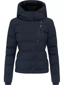 Ragwear Pullover & Strickmode Ragwear Damen wasserdichte Winterjacke warme Steppjacke mit asymmetrischem Reißverschluss und Kapuze Harlen YOUMODO XS-3XL