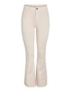 NOISY MAY Jeans Noisy May Damen Nmsallie Hw Flare Jeans Oatmeal Noos Schlagjeans