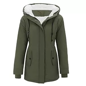 Chanpning Mäntel Chanpning Winterjacke Damen Sale Jacke Klassisch Bikerjacke Atmungsaktiv Funktionsjacke mit Abnehmbarer Kapuze Softshelljacke Gefütterte Wasserdichte Übergangsjacke Winter-Mantel Steppmantel Parka