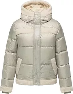 Ragwear Jacken Ragwear Damen warme Materialmix-Winterjacke oversized Pufferjacke mit Teddy-Kunstfell-Details und glänzendem Obermaterial Editah Shiny YOUMODO XS-XXL