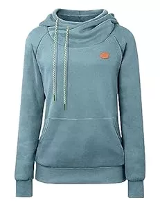 Cassiecy Pullover & Strickmode Cassiecy Hoodie Damen Winter Langarm Stehkragen Kapuzenpullover Warme Casual Pullover Hoody mit Kapuze