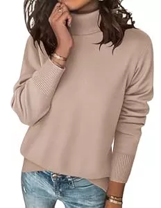 Zeagoo Pullover & Strickmode ZEAGOO Pullover Damen Rollkragenpullover Elegant Strickpullover Langarm Pulli Casual Turtleneck Gestrickt Obertiele Für Herbst Winter Jumper Sweater