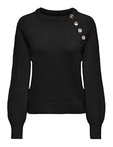 ONLY Pullover & Strickmode ONLY Damen Strickpullover ONLEmma Button gestrickter Pullover mit Zierknopfleiste