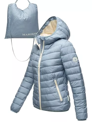 MARIKOO Jacken MARIKOO Damen leichte Übergangsjacke Kurze Steppjacke mit innen eingenähter Tragetasche zum einfachen Verstauen und praktischem Umhängen der Jacke Pack Mich EIN S-3XL