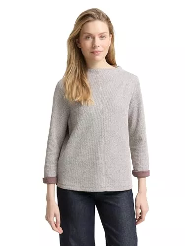 TOM TAILOR Pullover & Strickmode Tom Tailor Damen 1049009 Sweatshirt mit Stehkragen