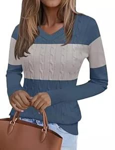 Kistore Pullover & Strickmode Kistore Pullover Damen V-Ausschnitt Damen Pullover Herbst Lange Ärmel Langarmshirt Elegant Oberteile S-XL