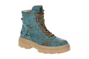 Waldläufer Stiefel Waldläufer H-Saiga Bootie Warmfutter 977801-300-124, Nubukleder Komb., Lago (Blau)/ Khaki, Weite H Blau