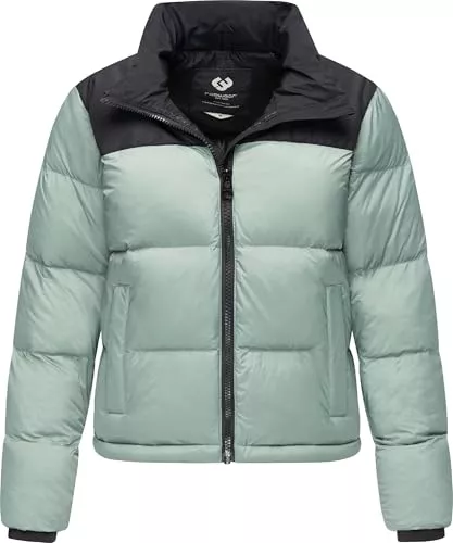 Ragwear Jacken Ragwear Damen kurze Winterjacke warme Colourblocking Steppjacke mit Stehkragen Serah YOUMODO XS-6XL