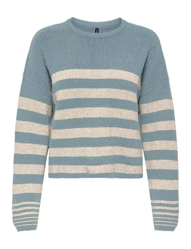 ONLY Pullover & Strickmode ONLY Damen Onlkatia Ls Rib Stripe O-Neck Cc KNT Onlkatia Ls Rib Stripe O-Neck Cc KNT (1er Pack)