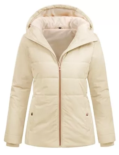 Vancavoo Jacken Vancavoo Wintermantel Damen Winterjacke Warm Gefüttert Winterparka Winter Jacket Mäntel Parka Kurzmantel Frauen mit Kapuze