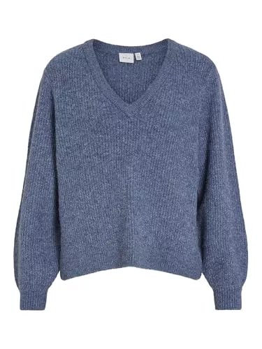 Vila Pullover & Strickmode Vila Damen Vibeluna V-Neck Rev L/S Knit Top - Noos Pullover (1er Pack)