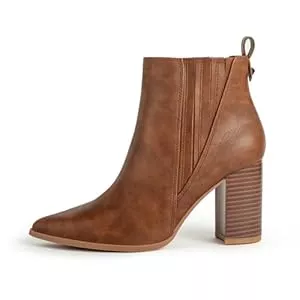 SICARE Stiefel SICARE Chelsea Ankle Boots for Women Chunky Block Heel Booties Pointed Toe Stack Heel Brown Black Boots Dress Shoes Elastic Gore Slip On Comfortable Chelsea Boots