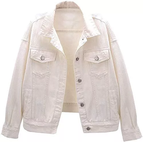 Ladyful Jacken Ladyful Damen Jeansjacke Blouson Knopfverschluss Cut-Outs Denim Jacket Jeans-Jacke in 5 Farbe