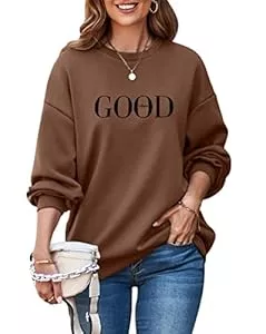 ORANDESIGNE Pullover & Strickmode ORANDESIGNE Damen Oversized Sweatshirt Beschriftung Drucken Langarm Rundhals Pullover Warm Pulli Casual Bequem Teenager Mädchen Hoodie Sportbekleidung
