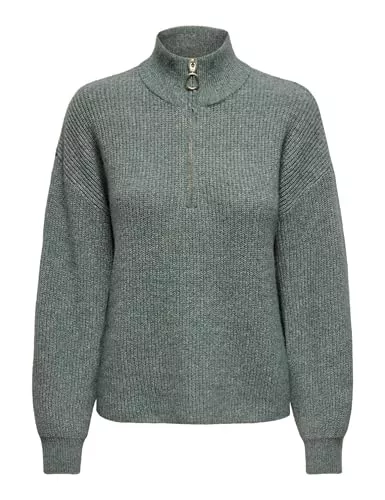 ONLY Pullover & Strickmode ONLY Damen Onltokyo Solid L/S Zip Pullover KNT Noos Pullover (1er Pack)