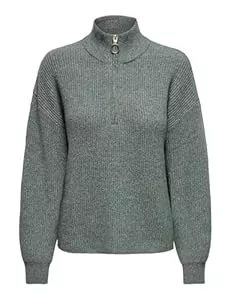 ONLY  ONLY Damen Onltokyo Solid L/S Zip Pullover KNT Noos Pullover (1er Pack)