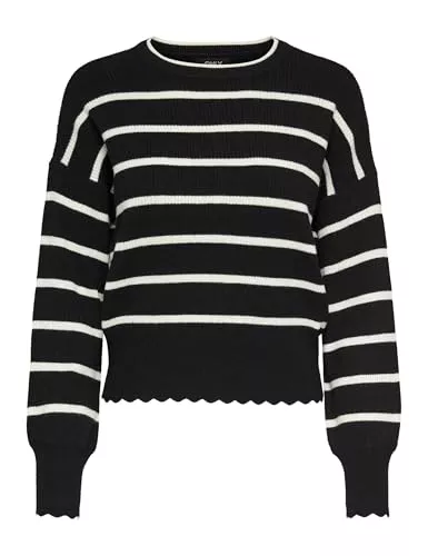 ONLY Pullover & Strickmode ONLY Damen gestreifter Strickpullover Pulli mit bunten Streifen ONLIbi LS Stripe
