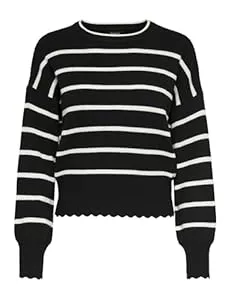 ONLY  ONLY Damen gestreifter Strickpullover Pulli mit bunten Streifen ONLIbi LS Stripe