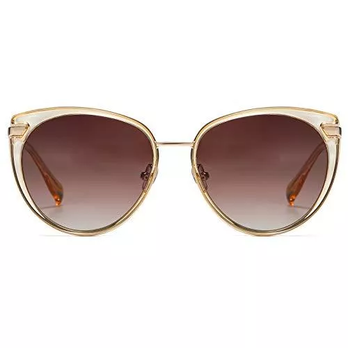 DUCO Sonnenbrillen & Zubehör DUCO Diamant Trim Stil Sonnenbrille für Frauen polarisierten UV-Schutz Retro Designer Sonnenbrille DC1222