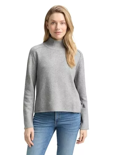 TOM TAILOR Pullover & Strickmode Tom Tailor Damen 1047670 Loose Fit Strickpullover mit Stehkragen