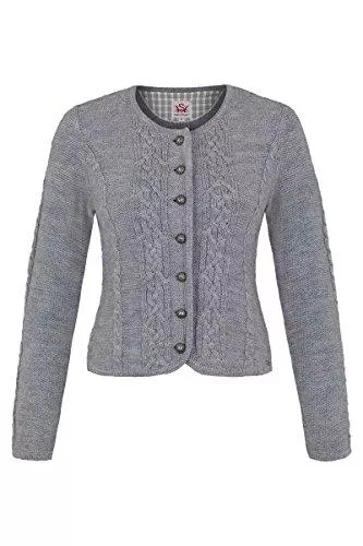 Spieth &amp; Wensky Jacken Spieth &amp; Wensky Damen Damen Trachten Strickjacke mit Zopfmuster grau