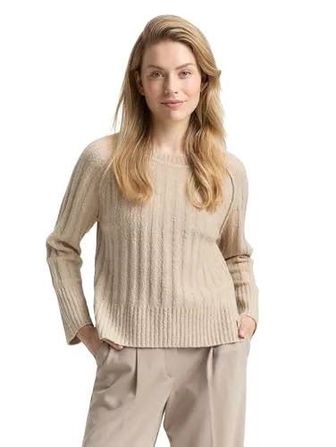 TOM TAILOR Pullover & Strickmode TOM TAILOR Damen Bouclé Strickpullover mit Wollanteil