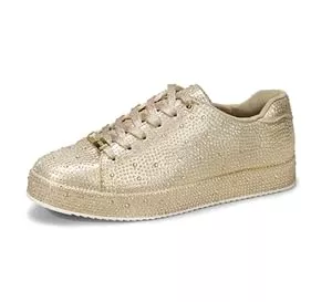 LUCKY STEP  LUCKY STEP Damen Glitzer Sneaker mit Platform Strasssteinen | Funkelnde Glitzernde Hochzeits-Brautschuhe für Damen