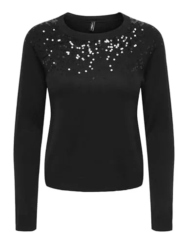 ONLY Pullover & Strickmode ONLY Damen Onlstarry Ls Sequin O-Neck KNT Onlstarry Ls Sequin O-Neck KNT (1er Pack)