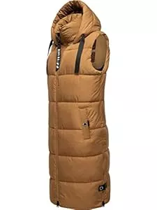 Navahoo Westen Navahoo Damen ärmellose lange Outdoorweste warme Winterjacke Schnuffelchen XS-3XL