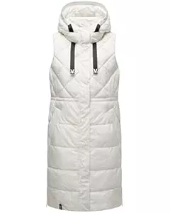 MARIKOO Westen MARIKOO Damen ärmellose lange Outdoorweste warme gesteppte Weste mit Kapuze Narikaa 16 XS-3XL