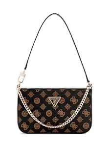 GUESS Taschen & Rucksäcke GUESS Noelle Mini Top Zip Shoulder Bag Mocha Logo
