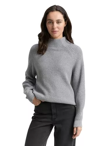 TOM TAILOR Pullover & Strickmode Tom Tailor Damen 1047670 Loose Fit Strickpullover mit Stehkragen (1er Pack)