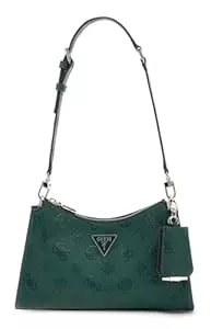 GUESS Taschen & Rucksäcke GUESS Schultertasche Cresidia II Top Zip Shoulder Bag Forest Logo dunkelgrün