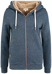 OXMO Kapuzenpullover OXMO OXVicky Pile Sweat Zip-Hoodie Damen Sweatjacke Cardigan Sweatshirtjacke mit Teddy-Futter Reißverschluss Eingrifftaschen Regular fit