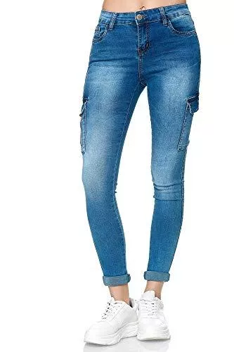 Elara Jeans Elara Damen Cargo Jeans Chunkyrayan