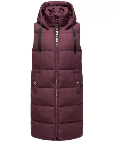 Navahoo Westen Navahoo Damen Steppweste Stehkragen gefüttert Ärmellose Outdoor Weste mit Kapuze B942