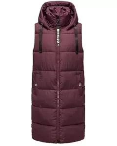 Navahoo Westen Navahoo Damen Steppweste Stehkragen gefüttert Ärmellose Outdoor Weste mit Kapuze B942