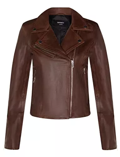 Infinity Leather Jacken Infinity Leather Damen Lederjacke Klassische Bikerjacke Aus Echtem Leder