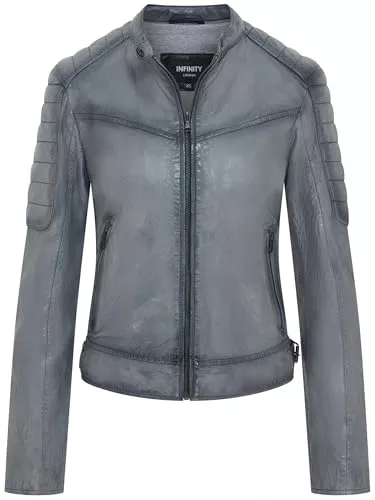 Infinity Leather Jacken Infinity Leather Damen Motorradjacke im Retro-Biker-Stil, Gesteppt, Vintage Leder