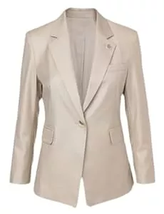 Lacoac Blazer Lacoac Damen Anzug Blazer Arbeit Legeres Büro Notch Revers Business Offene Vorderseite EIN Knopf Jacke mit Taschen