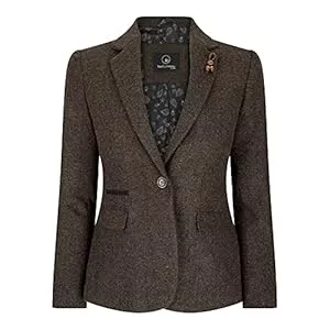 TruClothing.com Blazer TruClothing.com Damenhose Fischgräte Tweed Design Braun 1920er Era Vintage Retro