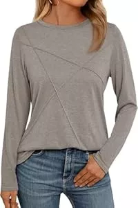 NAIOSS Langarmshirts NAIOSS Damen Oberteile Elegant Langarmshirt Herbst Tshirt Baumwolle Casual Shirts Tunika Tops