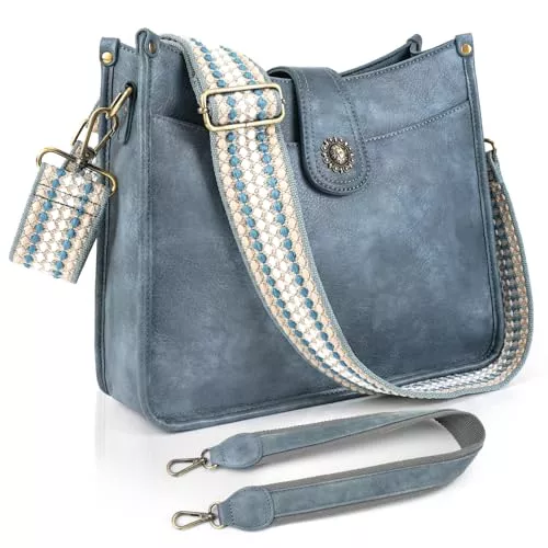 VIMUTI Taschen & Rucksäcke VIMUTI Handtasche Damen Mittelgroß Umhängetasche schwarz Crossbody Bag mit Breiter Gurt Schultertasche Hobo Bag veganem Leder Tasche 2 Schulterriemen Kartenschlitz Reisetasche