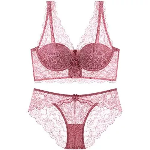 Cwang Unterwäsche & Dessous Cwang Damen BH Set, Push Up Dessous-Set Reizwäsche Abnehmbare Spitze BH,2 Stück