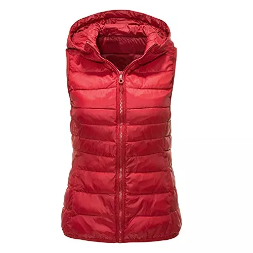 HHMY Westen HHMY Steppweste Damen - Leichte Puffer Weste Jacke Einfarbige Gesteppt Weste Bodywarmer Frühjahr Herbst Winter Übergangsweste Outdoor Winterweste Gilet Jacke Kapuzen Ärmellose