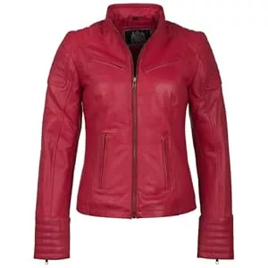 URBAN 5884 Jacken URBAN 5884 Damen Angelina Lederjacke, Jacke aus echtem Lammfell, Kurz und Enganliegend, Glattes und Weiches Leder