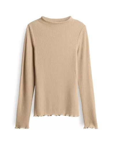 OPUS Langarmblusen OPUS Damen Langarmshirt | SOMANZI Slim Longsleeve aus feinem Rippjersey