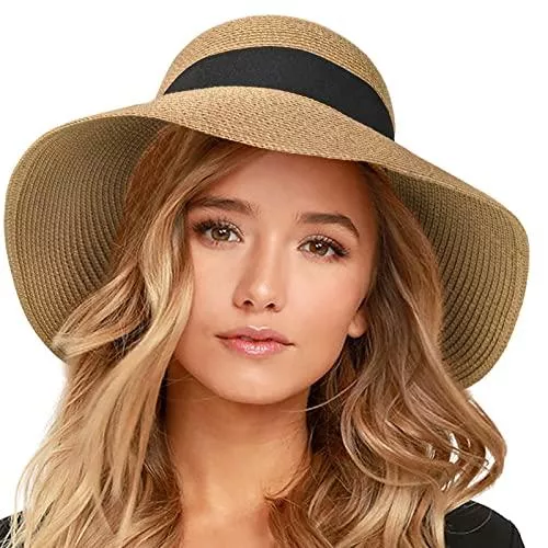 FURTALK Hüte & Mützen FURTALK Damen Sonnenhüte UPF 50+ Strandmütze Strohhut mit Breiter Krempe