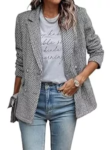 ticticlily Blazer ticticlily Blazer Damen Elegant Kurz Jacke Langarm Reverskragen Knopfleiste Anzugjacke Slim Fit Kurzblazer Blazerjacke