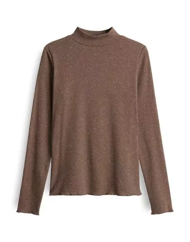 OPUS Langarmshirts OPUS Damen Langarmshirt | SUHANNA Curly Slim Rippshirt aus elastischem Jersey